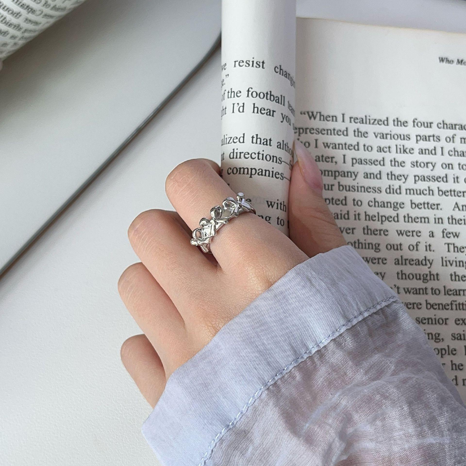 Korean 3D Bow Open Ring: Elegant Women s Fashion Accessory Adjustable Opening