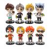 8 Stück/1 Set Haikyuu Figur Oikawa Tooru Modell Q Version Hinata Shoyo Spielzeug Kei Tsukishima Geschenk Sammlung Tadashi Yamaguchi PVC