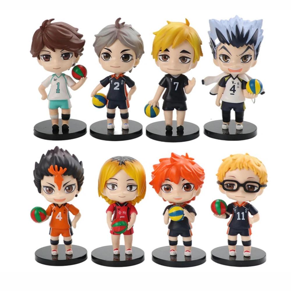 8 Stück/1 Set Haikyuu Figur Oikawa Tooru Modell Q Version Hinata Shoyo Spielzeug Kei Tsukishima Geschenk Sammlung Tadashi Yamaguchi PVC