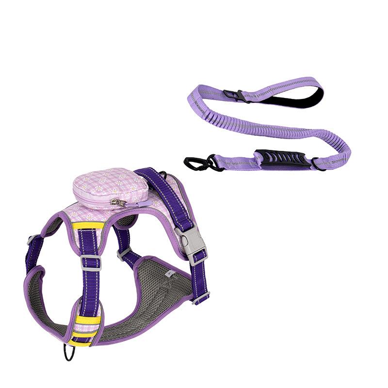 Dog Chest and Back Harness with Back Collar Style Leash for Outdoor Dog Walking Pet Chest and Back Harness