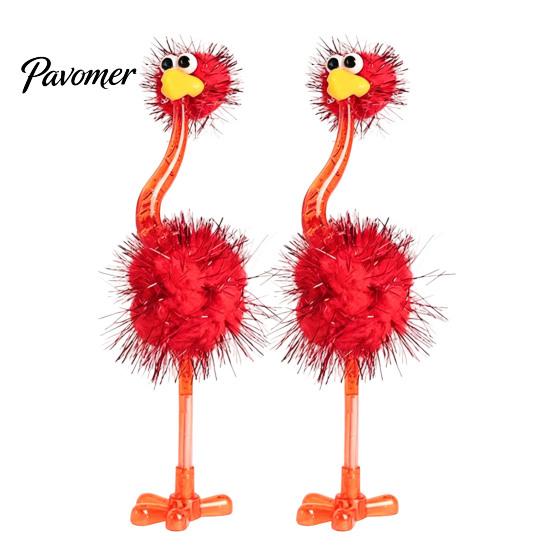 Premi Divertenti per la Classe, Penne a Sfera in Plastica con Struzzo Cartone Animato, Penna Divertente Autoportante, Punta da 0.5mm, Giocattoli Creativi da Scrivania, Scrittura Peluche