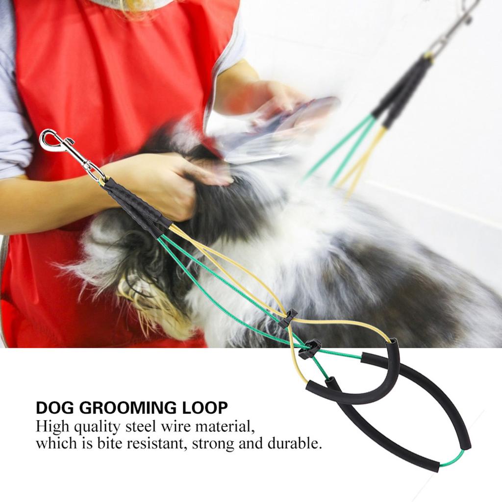 Dog Cat Grooming Loop Adjustable Double Noose Ropes for Pet Table Arm Bath Tub