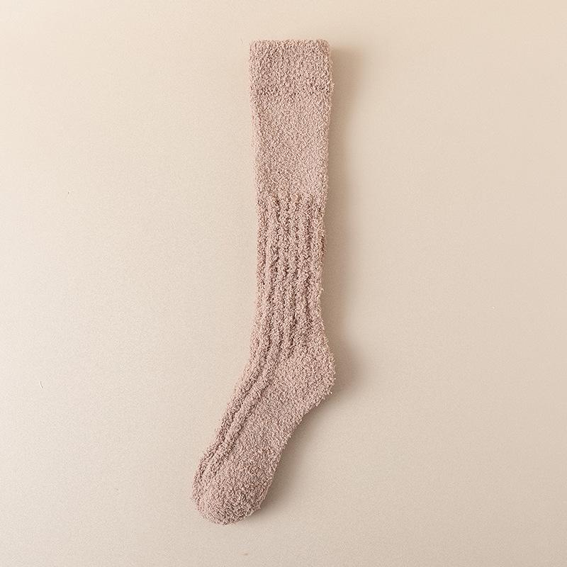 Couple's Coral Fleece Winter Socks: Thick, Velvet-Lined, Cozy Home Sleep Socks for Calf Warmth