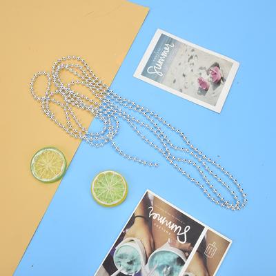 6mm 2.7 Meters Silver Bead Chain Christmas Wedding Decoration Clothing Accessories