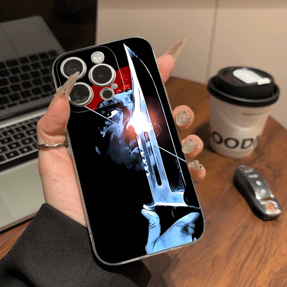 1pc Movie Rambo First Blood Transparent Phone Case For IPhone 16 15 14 13 12 11 Pro Max Plus Soft Cover