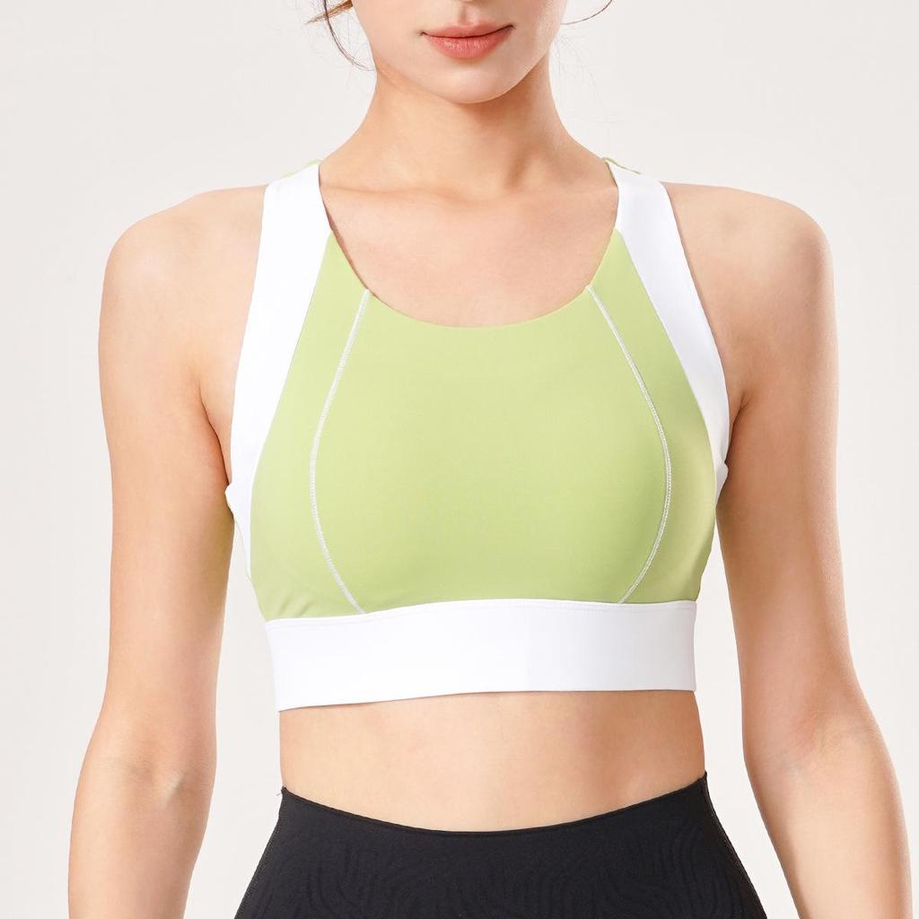 Autumn-Winter Colorblock Sports Bra: High-Intensity Support for Running & Yoga