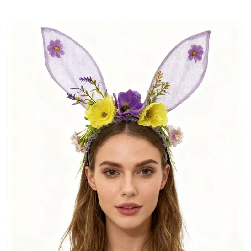 Soft Rabbit Ears Headwear With Mesh Detailing For Easter Celebrations Infants Children Adults Comfort Wear Headdress