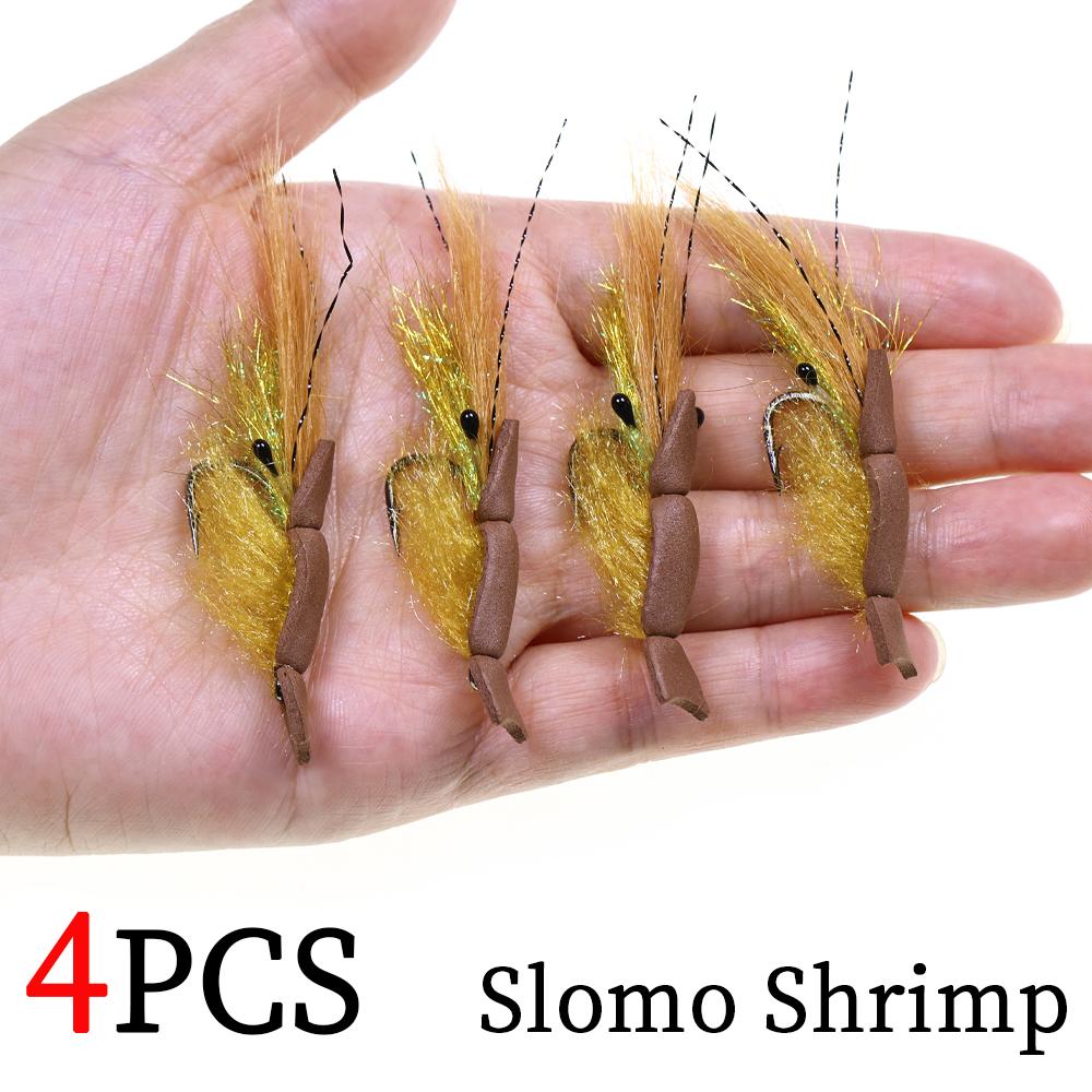 

3/6PCS Suspending Slomo Shrimp Fly Salt Fresh water Fishing Lure for Trout Redfish Mullet Fly Fishing with Foam Back
