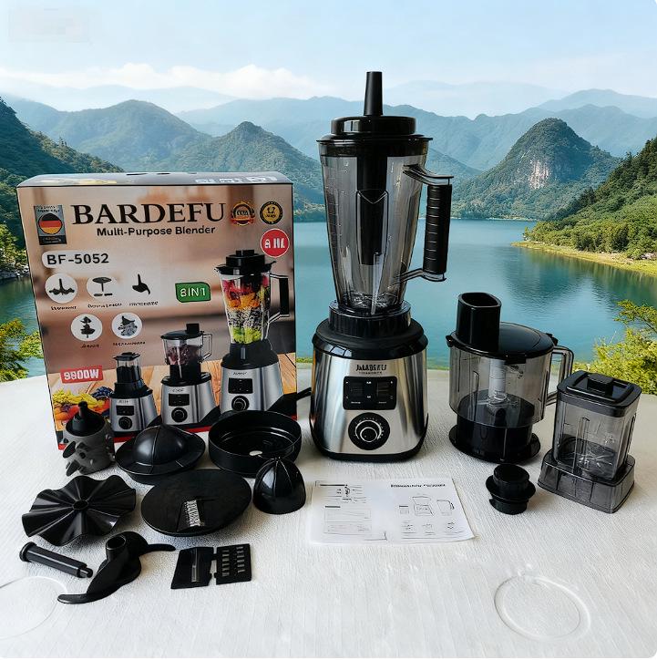 Stalowy blender i sokowirówka 8 w 1 o pojemności 4L z funkcją mielenia mięsa, kruszenia lodu i rozbijania ścian