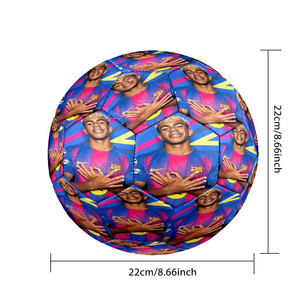 Lamine Yamal 19 Lamine Yamal Fc Barcelona Größe 5 Fußball Maschinengenäht Indoor/Outdoor Training und Spiele Überraschungs-Kollektion Geschenk Perfektes Geschenk für F