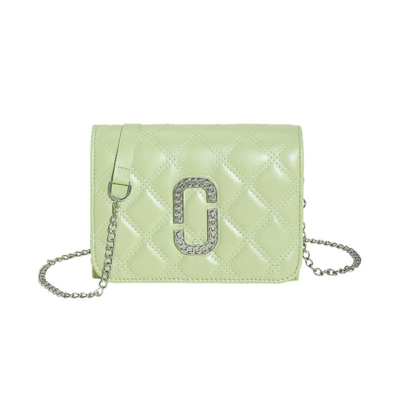 

Niche texture rhombus chain messenger bag 2024 new fashionable women s small square bag trendy Korean version simple shoulder bag зелений