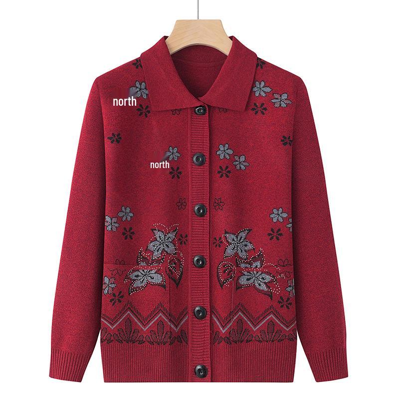 

Spring Cardigan for Middle-Aged & Elderly Women - Lightweight, Loose Fit for Moms & Grandmas (70s, 80s) One Size