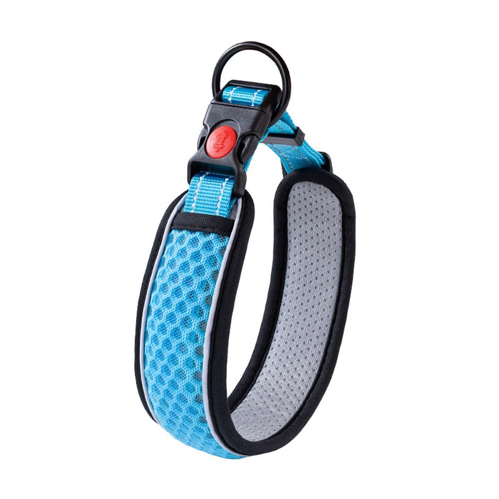 Breathable Honeycomb Mesh Dog Collar Adjustable Reflective Nylon Soft Anti-Strangle Lightweight Pet Collar for Small Medium Large Dogs Outdoor Walking