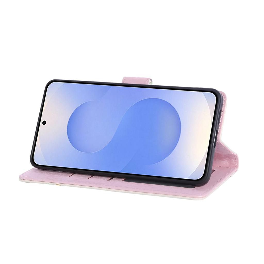 For Samsung Galaxy S25 Edge Case RFID Blocking Flower Leather Phone Cover