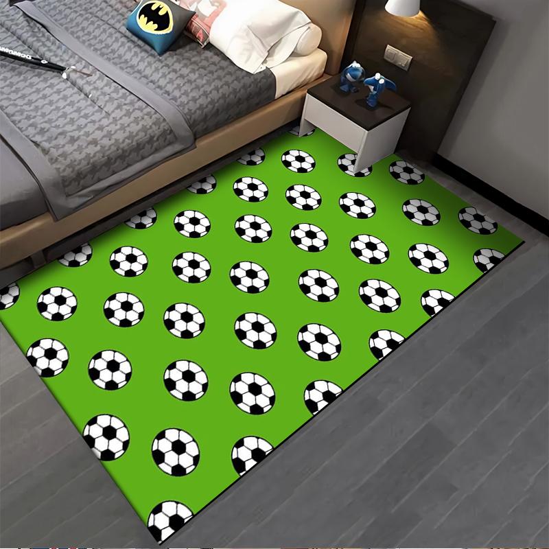 Green Carpet with Soccer Ball Pattern for Living Room Decoration Suitable for use as an anti-slip for living room bedroom sofas