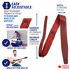 P Perri's Leathers Ltd. Perri's - XO's Adjustable Baseball Leather Guitar Strap, Red, for Acoustic, Bass, and Electric Guitars, Made In Canada (SP25S-