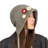 Autumn and winter flower knitted bucket hat new hat female cute washbasin hat casual versatile bucket hat