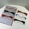 Europe and America Cat Eye Frame Anti-Blue Light Glasses Men Women Fashion Piece Together Color High Definition Eyeglasses