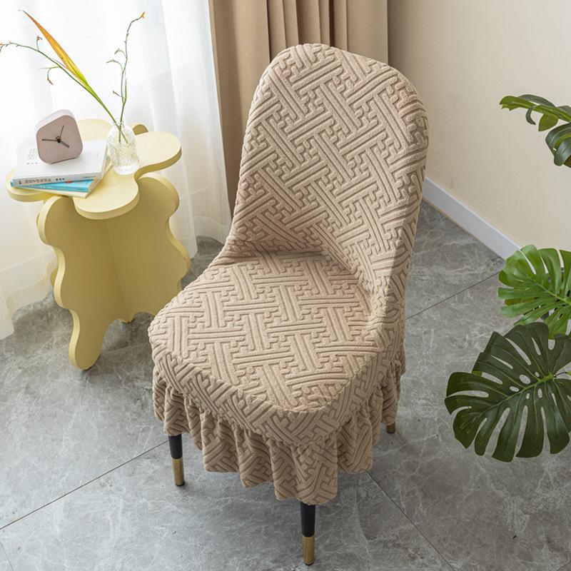 Universal Large Curved Chair Cover Seat Dining Table Back Cover Stool Cover Integrated Household