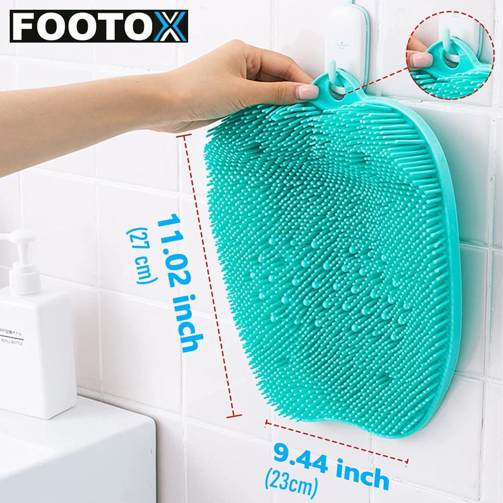 FOOTOX Spazzola in Silicone per Piedi Spazzola Lavapiedi Massaggio Piedi Tappetino Doccia Tappetino Esfoliante per Piedi
