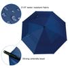 Sturdy Windproof Rainproof Automatic Open Umbrella with Double Canopy Construction(Dark Blue)