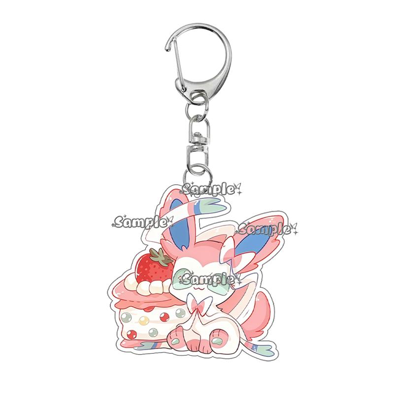 

Anime Acrylic Keychain Key Chain Anime Cartoon Vaporeon Flareon Cake Key Chain Cartoon Ring Accessories Ornaments Jewelry Gifts about 5cm