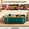 Electric Hot Pot and Grill Combo,Dual Temper Control,Fast Heating - Indoor Cooking Appliance for BBQ,Steaks,Noodles&More-Suitable for Up to 3 People