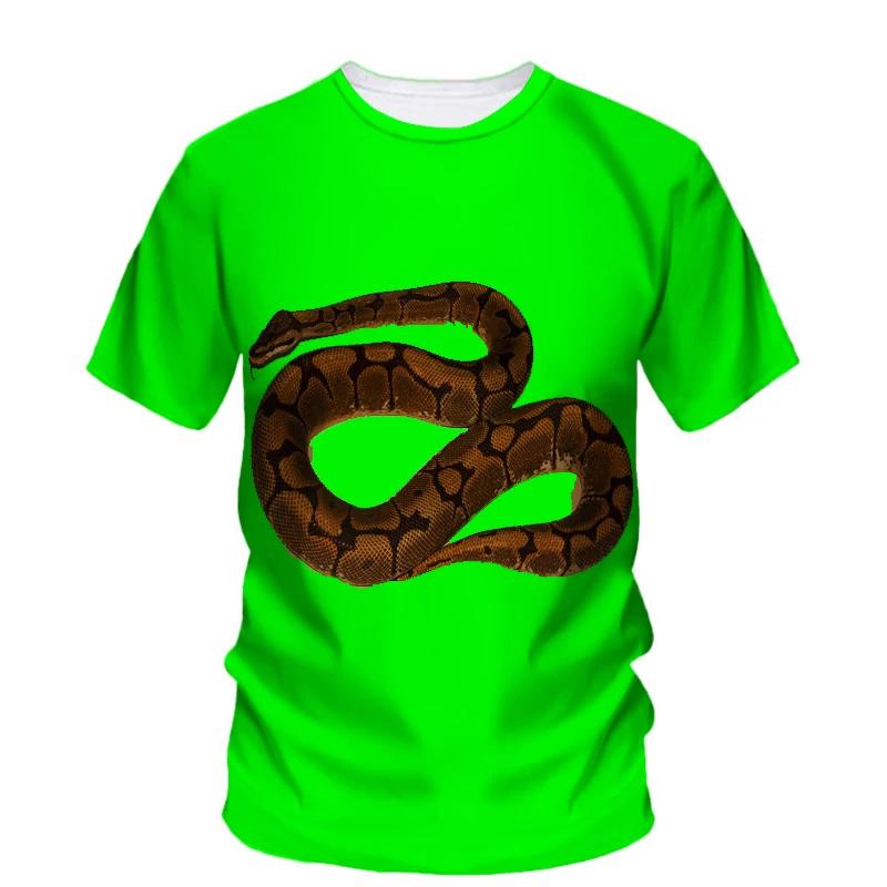 3D Print Scary Snake T Shirt Men Python Animal Graphic Tees Summer Street Women O-Neck Tops Loose Fashion Oversize T-Shirts