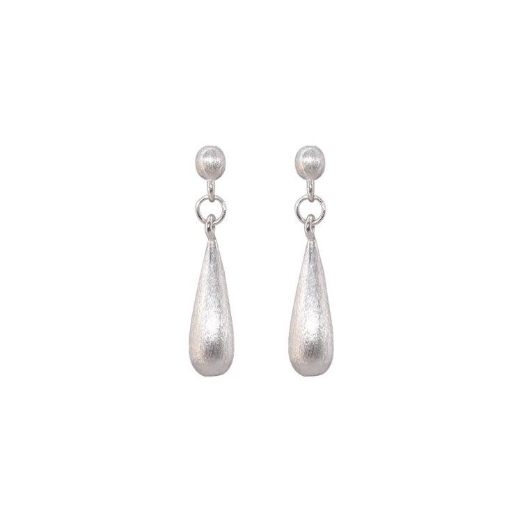 Frosted Teardrop Vintage Earrings Women's Cold Light Minimalist Personalized Design Elegant Everyday Ear Jewelry