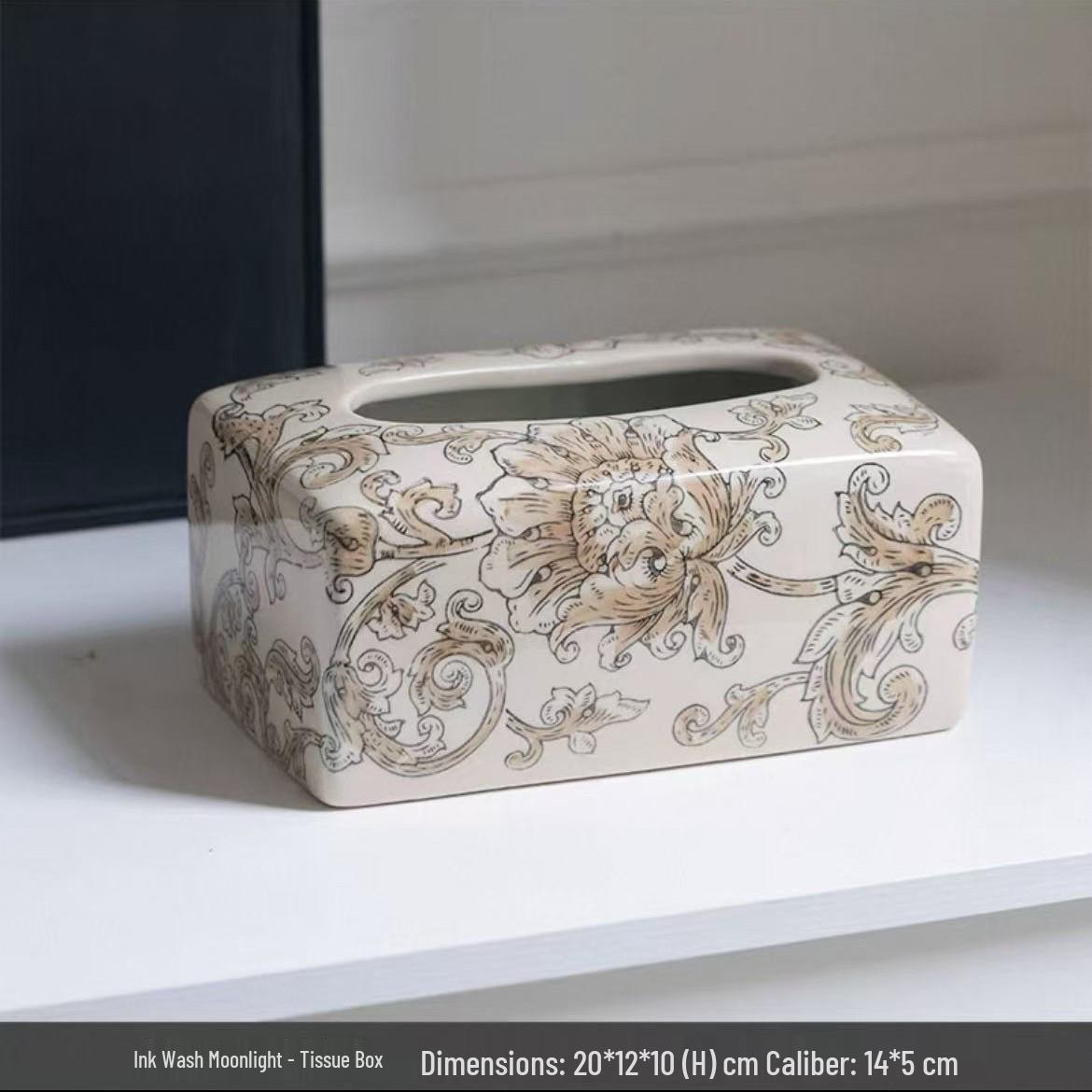 Blue & White Porcelain Vase: Song Dynasty-Inspired Ink Wash Design for Light Luxury Decor
