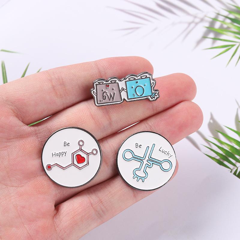 English Contemporary Omg Chest Pin Couples Style Geometric Metal Badge Scarf Accessory