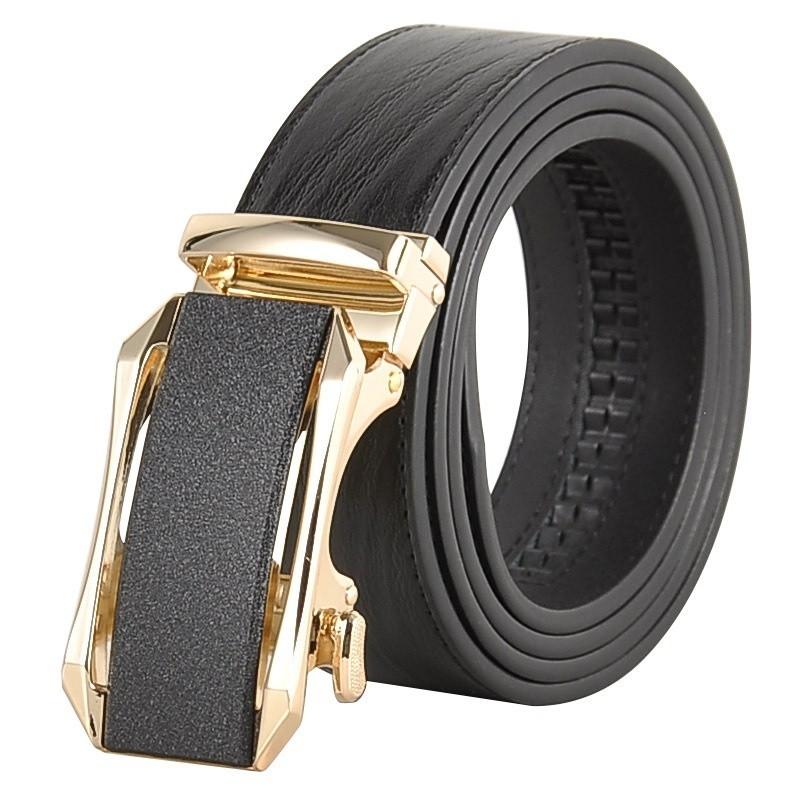 

Style Retro Young Business Casual Leather Belt Mens Belt Automatic Buckle золотой