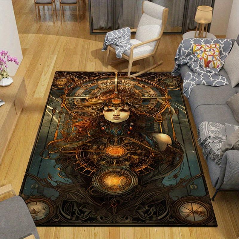 1pc Tarot Print, Design Indoor Area Rug - Soft, Anti-Slip, and Durable Gaming Room Decor for Bedroom, Living Room