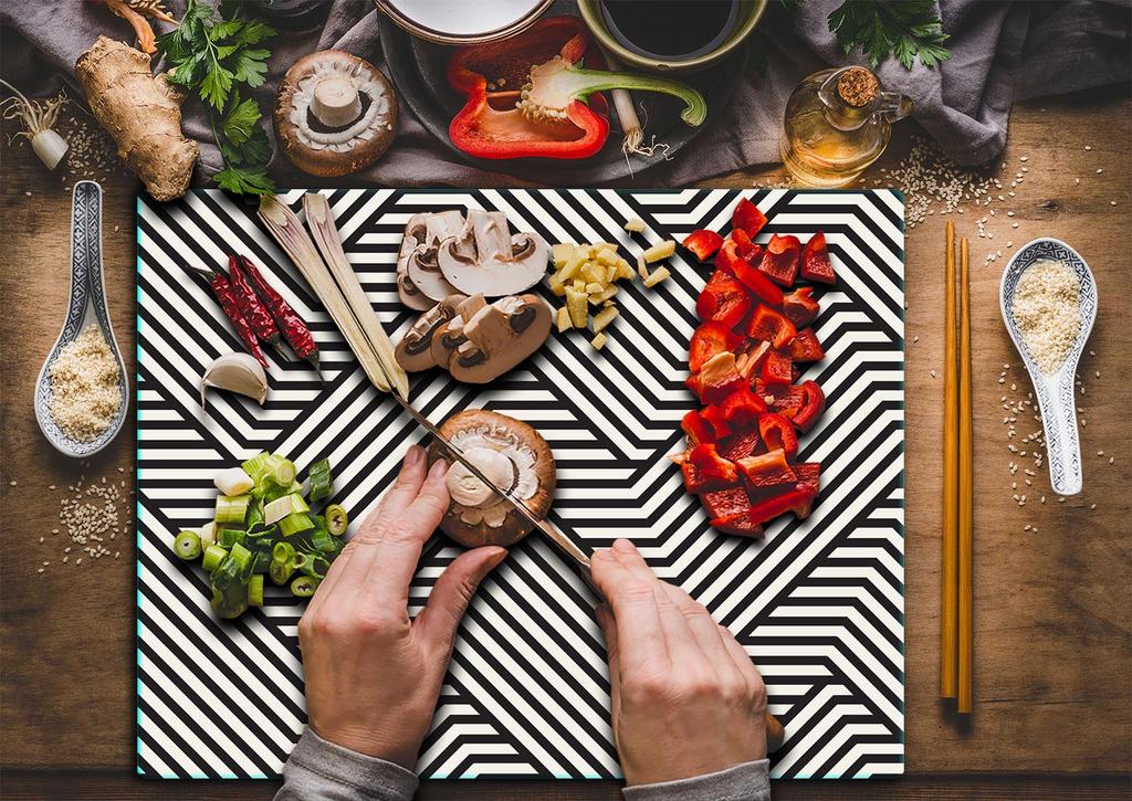 Glass Board Cutting Board 52X40 Patterns