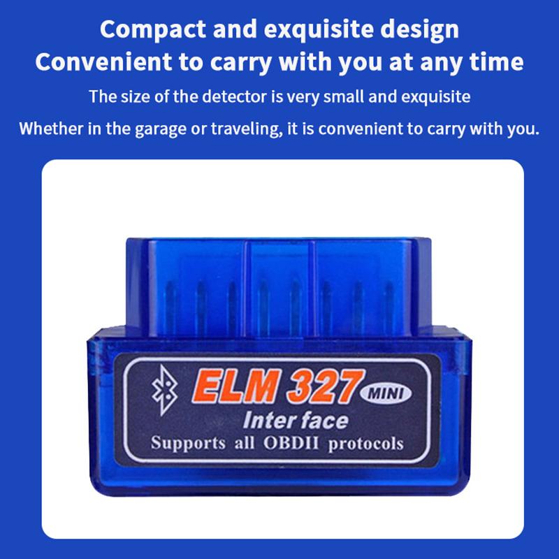 Super Mini Elm327 Bluetooth5.1 V2.1 Obd 2 Car Diagnostic Tool Smart Code Reader Scanner Elm327 Odb2 Scanner Tool For Android