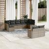 Vidaxl 9-Cz. Set di Mobili da Giardino con Cuscini, Grigio, Polyrattan