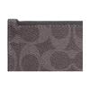 Coach Signature 12 Brand Print Coated Canvas And Leather Card Holder Unisex Accessories Gray Charcoal CV764-QBYFT