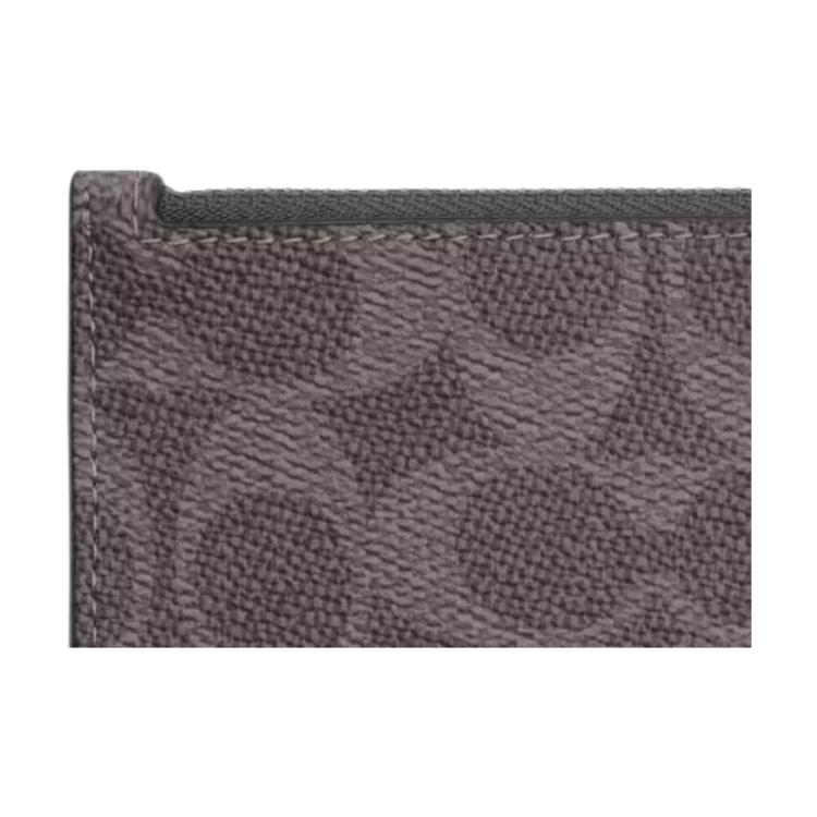 Coach Signature 12 Brand Print Coated Canvas And Leather Card Holder Unisex Accessories Gray Charcoal CV764-QBYFT