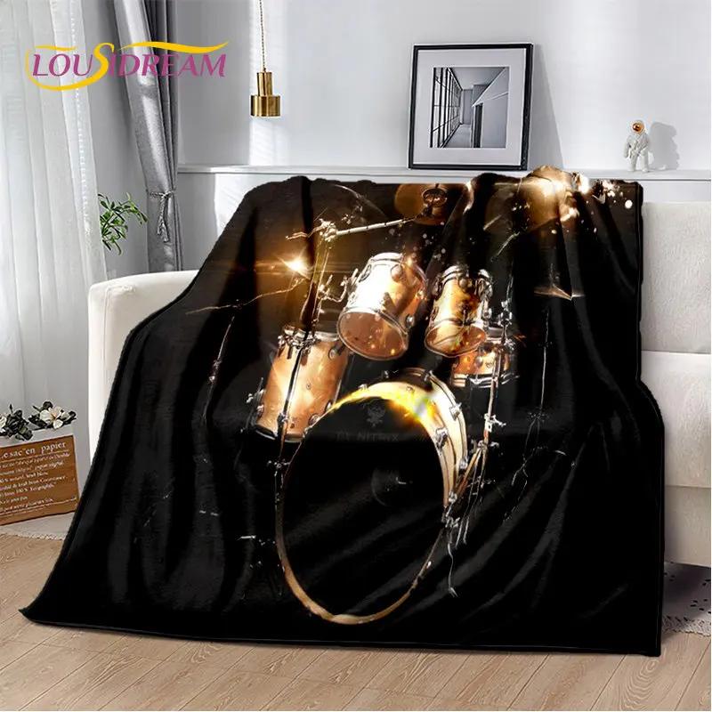 Bateri seti Müzik Aletleri Yumuşak Peluş Battaniye, Flanel Battaniye Atmak Battaniye Oturma Odası Yatak Odası Yatak Kanepe Piknik Örtüsü Çocuklar için