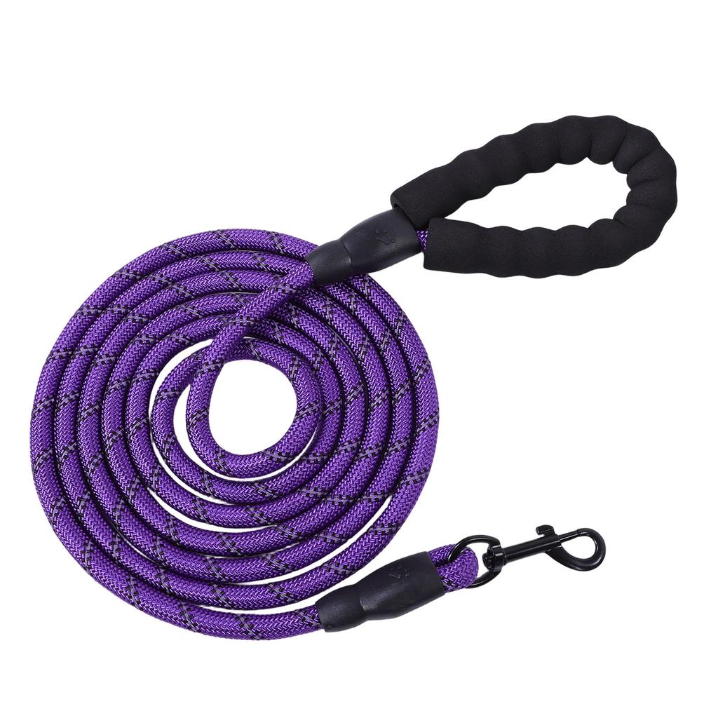 Dog Leash Reflective 9.84ft Nylon Rope Foam Padded Handle Pet Leash for Medium Large Dogs Walking Training
