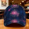 Adjustable Snapback Cosmic Circles Print Baseball Cap Suitable for Group Hangouts Christmas Planets Hat Casual Wear Parties