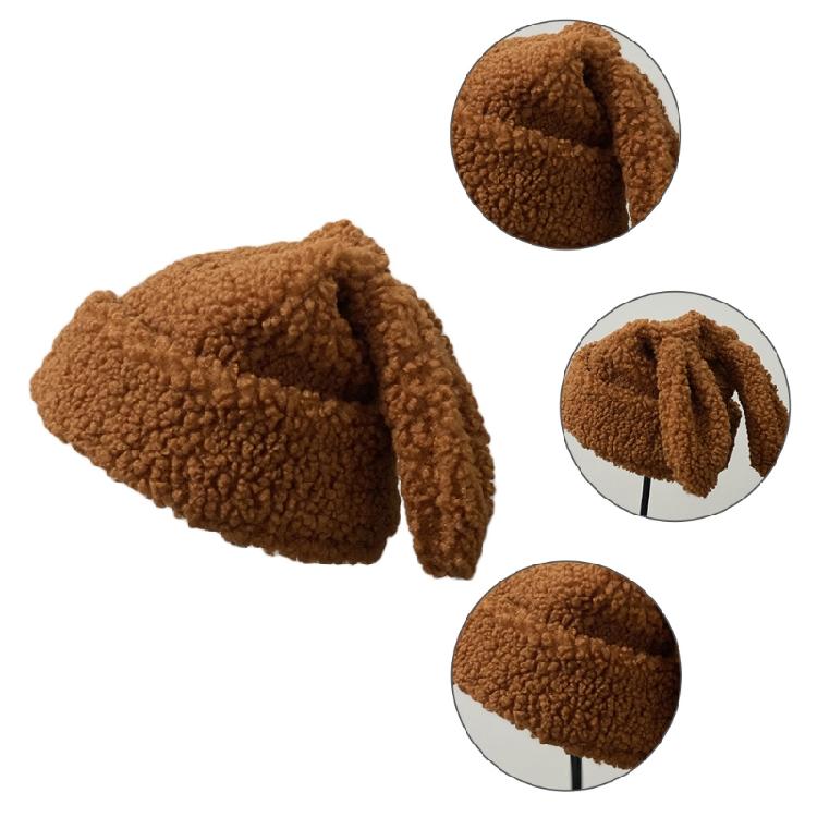 Trendy Rabbit Ears Knitted Hat Funny Casual Windproof Beanie Knit Cap All-match