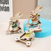 Wooden Material Wooden Rabbit Long-Eared Rabbit Desk Decor Easter Gifts  Desk Accessories