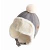 Winter Kids Baby Boy Girl Russia Hat Fur Ball Ear Thicken Warm Cap With Plush Children's Flying Cap 1 2 3 4 Years Bomber Hats
