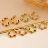 Vintage Multi-color Zirconia Ear Cuffs, 18K Gold Titanium Steel, Elegant Earrings