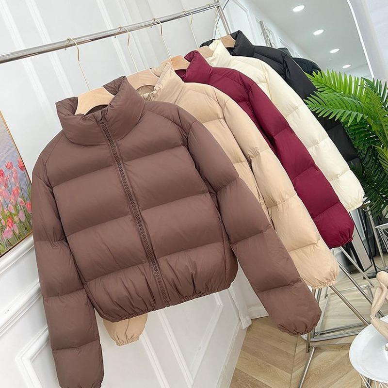 Coffee cotton-padded clothes women's short loose small cotton clothes stand-up collar bread clothes jacket
