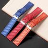 Leather Bracelet Carbonfiber Grain Watchband 18mm 20mm Red Orange Blue Brown Stitching Watch Band 22 24mm Watch Strap for Seiko