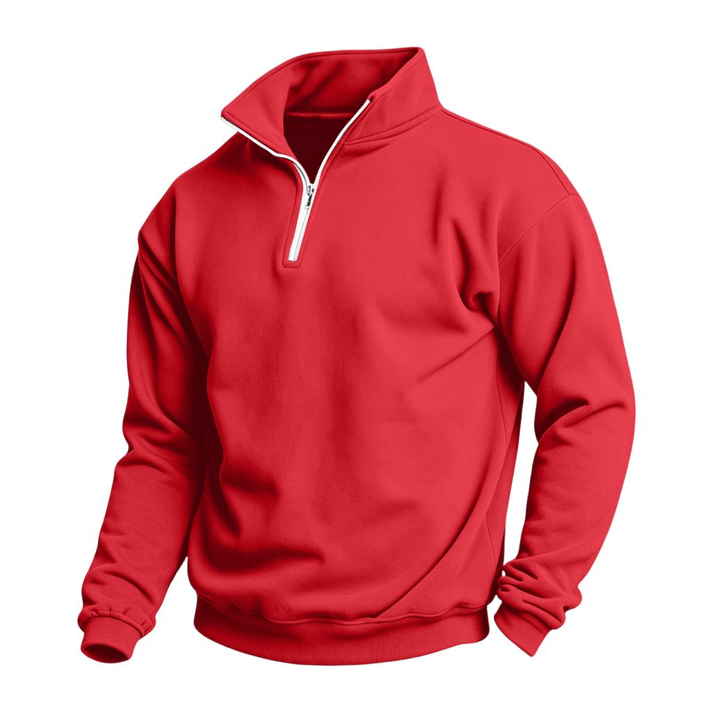 Men's Casual Quarter-Zip Stand Collar Sweatshirt