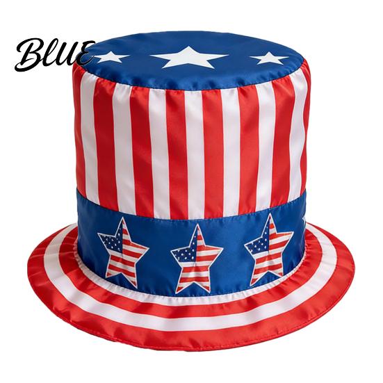 Fourth of July for 4th Flag Hat Top Hat American Uncle Costume July USA Red White Blue Patriotic Party
