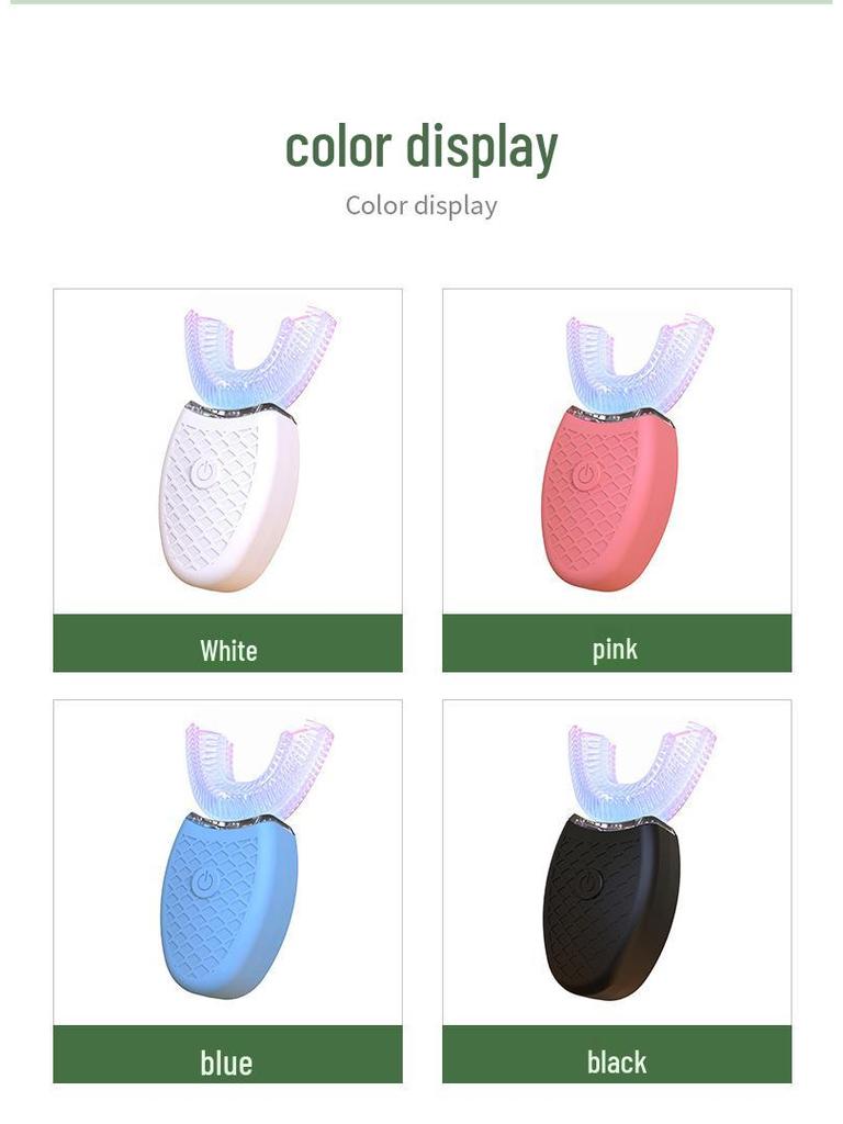 Automatyczna Wodoodporna Szczoteczka Soniczna w Kształcie U z Miękkim Silikonowym Włosiem